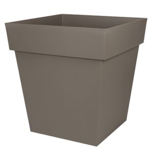 Bloempot Toscane vierkant kunststof taupe L39 x B39 x H39 cm