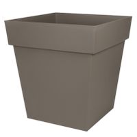 Bloempot Toscane vierkant kunststof taupe L39 x B39 x H39 cm