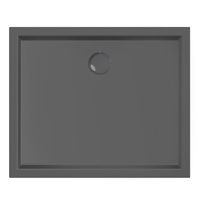 Xenz Mariana Plus rechthoekige douchebak acryl 90x75cm zwart mat - thumbnail
