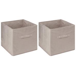 Opbergmand/kastmandje - 6x stuks - Beige - 31 x 31 x 31 cm - 29 liter - Vakkenkast manden - Stof