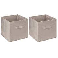 Opbergmand/kastmandje - 6x stuks - Beige - 31 x 31 x 31 cm - 29 liter - Vakkenkast manden - Stof