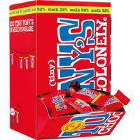 Tony&apos;s Chocolonely mini chocoladereep, 900g, doos van 100 stuks apart verpakt, melk