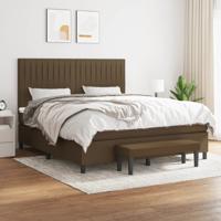 Boxspring met matras stof donkerbruin 180x200 cm