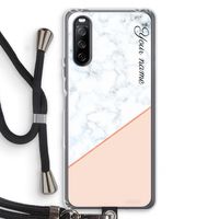 Marmer in stijl: Sony Sony Xperia 10 III Transparant Hoesje met koord
