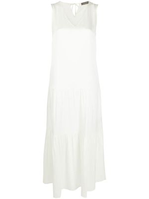 Lorena Antoniazzi robe longue sans manches à col v - Tons neutres