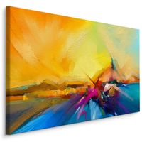Schilderij - Kleurrijke Abstractie, Multikleur, Premium Print - thumbnail
