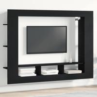 TV-kast Zwart eiken 152 x 22 x 113 cm Bewerkt hout