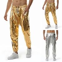 herenbroeken cargobroeken losse broeken hiphop danskostuums glanzend metallic jaren 80 zilver goud Lightinthebox - thumbnail