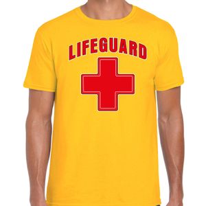 Lifeguard verkleed t-shirt heren - strandwacht/carnaval outfit - geel