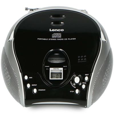 LENCO SCD-24 Black/Silver - Draagbare stereo FM radio met CD-speler - Zwart/zilver