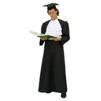 Zwarte rechter/advocaat toga met witte jabot - Verkleedkleding kostuums - thumbnail