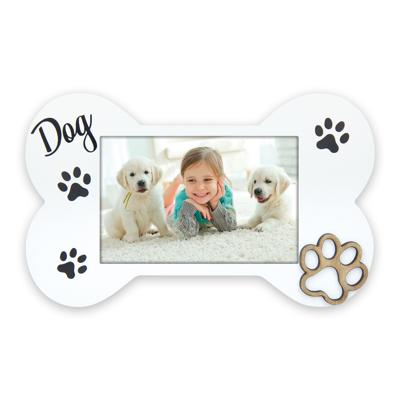 Fotolijstje hond thema - 20 x 25 x 3 cm - geschikt voor een foto van 10 x 15 cm - Hout
