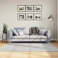 Vloerkleed HUARTE laagpolig zacht wasbaar 160x160 cm grijs