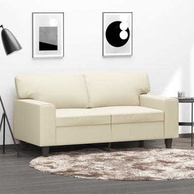 Tweezitsbank 120 cm kunstleer crèmekleurig