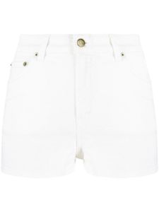 TWINSET short en jean à logo brodé - Blanc