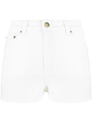 TWINSET short en jean à logo brodé - Blanc