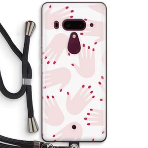 Hands pink: HTC U12+ Transparant Hoesje met koord
