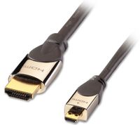 Lindy CROMO, HDMI - Micro HDMI, 1m HDMI kabel HDMI Type A (Standaard) HDMI Type D (Micro) Zwart, Zilver - thumbnail