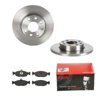 Remmenset, remschijf BREMBO, Remschijftype: Massief, Inbouwplaats: Vooras, u.a. für Opel, Vauxhall