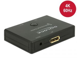 Delock 18750 DisplayPort 2 - 1 Switch bidirectioneel 4K 60 Hz