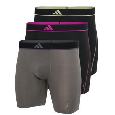 Adidas Boxershorts Micro flex lang 3-pack zwart grijs