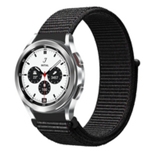 Sport Loop nylon bandje - Zwart gemêleerd - Samsung Galaxy Watch 4 Classic - 42mm / 46mm