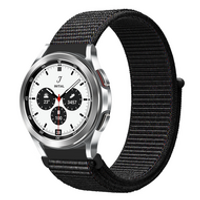 Sport Loop nylon bandje - Zwart gemêleerd - Samsung Galaxy Watch 4 Classic - 42mm / 46mm