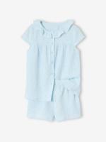 Pyjamabroekje voor meisjes in katoenen mousseline hemelsblauw Pyjamabroekje voor meisjes in katoenen mousseline hemelsblauw