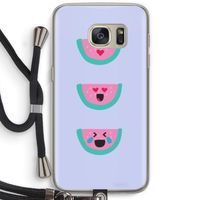 Smiley watermeloen: Samsung Galaxy S7 Transparant Hoesje met koord
