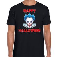 Halloween clown blauw horror shirt zwart voor heren 2XL  - - thumbnail