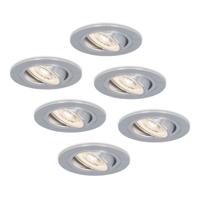 Set van 6 Chandler LED inbouwspots - 6W 570lm - GU10 LED Module - 4000K neutraal wit - Dimbaar - Kantelbaar - IP20 voor binnen - RVS