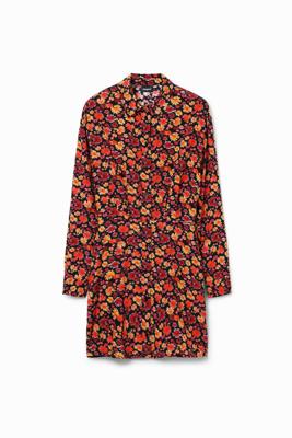 Korte overhemdjurk bloemen - RED - XL