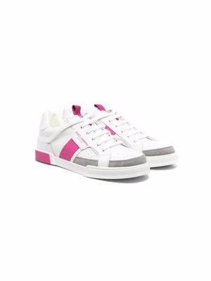 Dolce & Gabbana Kids baskets colour block en cuir - Blanc