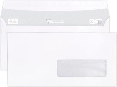 250 Zelfklevende enveloppen 110x220mm venster rechts 35x100mm Clairalfa