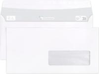 250 Zelfklevende enveloppen 110x220mm venster rechts 35x100mm Clairalfa