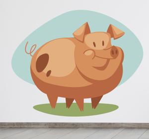 Muursticker kind varken