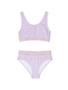 Off-White Kids bikini à bande logo Bookish - Violet