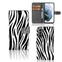 Samsung Galaxy S21 FE | Telefoonhoesje | Met pasjeshouder | Zebra