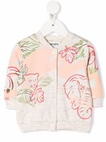 Kenzo Kids cardigan boutonné à imprimé abstrait - Tons neutres