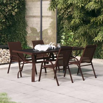 5-delige Tuinset bruin en zwart