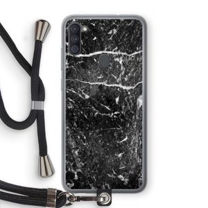 Zwart marmer: Samsung Galaxy A11 Transparant Hoesje met koord
