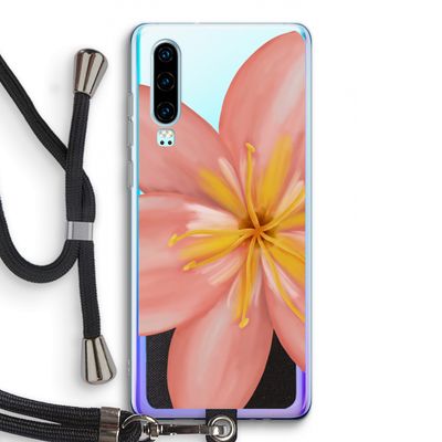 Pink Ellila Flower: Huawei P30 Transparant Hoesje met koord
