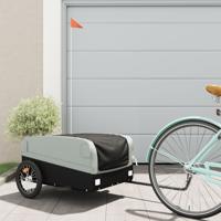 VidaXL Fietstrailer 45 kg ijzer zwart en grijs