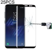 25 stuks voor Galaxy S8/G950 0.26 mm 9H oppervlakte hardheid 3D gebogen Silk-scherm volledig zelfklevend volledig scherm gehard glas screen protector