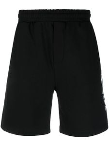 Helmut Lang short de sport en coton à logo imprimé - Noir