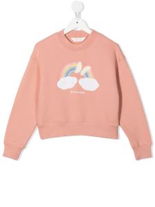 Palm Angels Kids pull en coton à imprimé arc-en-ciel - Rose