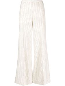 Forte Forte pinstripe-pattern wide-leg trousers - Blanc