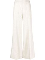 Forte Forte pinstripe-pattern wide-leg trousers - Blanc - thumbnail