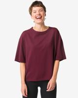 HEMA Dames T-shirt oversized donkerrood (donkerrood)