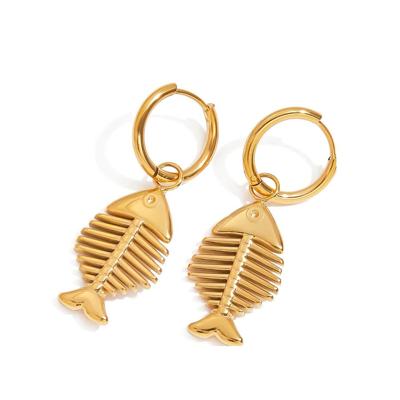 Gouden Visgraat Oorbellen